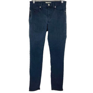 MADEWELL Jeans Women Size 25 9” High Rise Skinny Lumar Black Ankle Crop Mid Rise